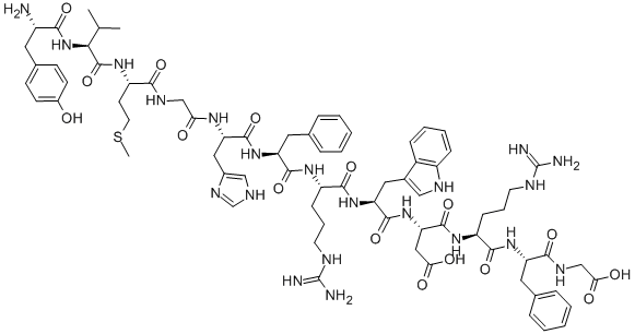 TYR-VAL-MET-GLY-HIS-PHE-ARG-TRP-ASP-ARG-PHE-GLY 结构式