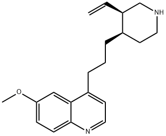 4-[3-[(3R)-3α-エテニル-4α-ピペリジニル]プロピル]-6-メトキシキノリン 化学構造式