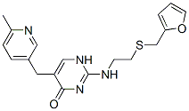 2-[[2-[(2-furylmethyl)thio]ethyl]amino]-5-[(6-methyl-3-pyridyl)methyl]-1H-pyrimidin-4-one 结构式