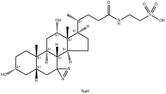 (7,7-azo-3,12-dihydroxy-5-cholan-24-oyl)-2-aminoethanesulfonic acid 结构式