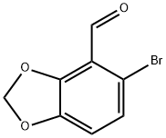 5-溴-1,3-苯并二氧杂环戊二烯-4-甲醛,72744-54-8,结构式