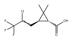trans-3-(2-Chloro-3,3,3-trifluoro-1-propenyl)-2,2-diMethyl-cyclopropanecarboxylic Acid Struktur