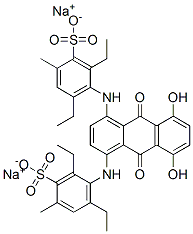 disodium 4,4'-[(9,10-dihydro-5,8-dihydroxy-9,10-dioxo-1,4-anthrylene)diimino]bis[3,5-diethyltoluene-2-sulphonate] Structure