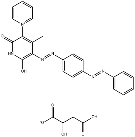 1',2'-dihydro-6'-hydroxy-4'-methyl-2'-oxo-5'-[[4-(phenylazo)phenyl]azo]-1,3'-bipyridinium malate Struktur
