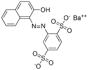 2-[(2-Hydroxy-1-naphthalenyl)azo]-1,4-benzenedisulfonic acid barium salt Struktur