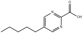 2-Pyrimidinecarboxylic acid, 5-pentyl- (9CI) Struktur