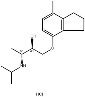 (±)-erythro-(S*,S*)-1-[2,3-(Dihydro-7-methyl-1H-inden-4-yl)oxy]-3-[(1-methylethyl)amino]-2-butanolhydrochloride Struktur