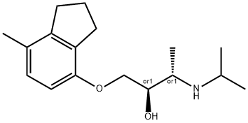 (±)-1-[2,3-(二氢-7-甲基1H-茚-4-基)氧]-3-[(1-甲基乙基)氨基]-2-丁醇盐酸盐, 72795-19-8, 结构式