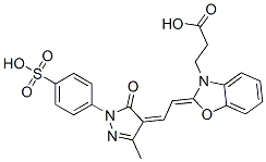 2-[2-[[1,5-Dihydro-3-methyl-5-oxo-1-(4-sulfophenyl)-4H-pyrazol]-4-ylidene]ethylidene]-3(2H)-benzoxazolepropanoic acid 结构式