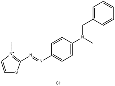 2-[[4-[benzylmethylamino]phenyl]azo]-3-methylthiazolium chloride 化学構造式