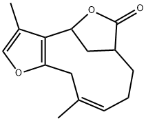 7,8,9,12-Tetrahydro-3,11-dimethyl-4,7-methanofuro[3,2-c]oxacycloundecin-6(4H)-one Struktur