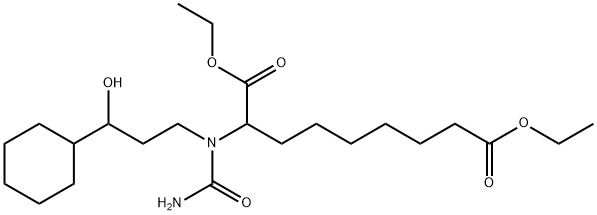 2-[(アミノカルボニル)(3-シクロヘキシル-3-ヒドロキシプロピル)アミノ]ノナン二酸ジエチル 化学構造式