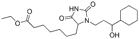 ethyl 3-(3-cyclohexyl-3-hydroxypropyl)-2,5-dioxoimidazolidine-4-heptanoate Struktur