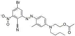 2-[[4-[[2-(乙酰氧基)乙基]丁基氨基]-2-甲基苯基]偶氮]-3-溴-5-硝基-苯甲腈, 72828-63-8, 结构式