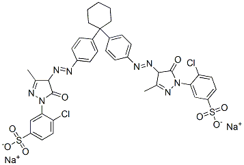 disodium 3,3'-[cyclohexylidenebis[4,1-phenyleneazo(4,5-dihydro-3-methyl-5-oxo-1H-pyrazole-4,1-diyl)]]bis[4-chlorobenzenesulphonate]|