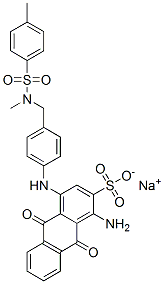 sodium 1-amino-9,10-dihydro-4-[[4-[[methyl[(4-methylphenyl)sulphonyl]amino]methyl]phenyl]amino]-9,10-dioxoanthracene-2-sulphonate Structure