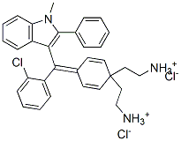 [4-[(2-chlorophenyl)(1-methyl-2-phenyl-1H-indol-3-yl)methylene]-2,5-cyclohexadien-1-ylidene]diethylammonium chloride Structure