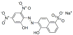 5-Hydroxy-6-[(2-hydroxy-4,6-dinitrophenyl)azo]-1-naphthalenesulfonic acid sodium salt|