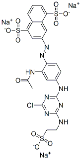 trisodium 3-[[2-(acetylamino)-4-[[4-chloro-6-[(2-sulphonatoethyl)amino]-1,3,5-triazin-2-yl]amino]phenyl]azo]naphthalene-1,5-disulphonate Structure