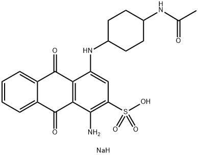 sodium 4-[[4-(acetylamino)cyclohexyl]amino]-1-amino-9,10-dihydro-9,10-dioxoanthracene-2-sulphonate Struktur