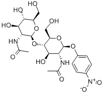4-硝基苯基-Β-D-N,N'-二乙酰壳二糖苷 结构式