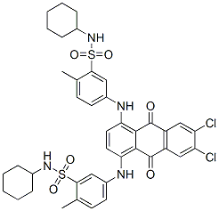 [(6,7-dichloro-9,10-dihydro-9,10-dioxo-1,4-anthrylene)diimino]bis[N-cyclohexyltoluenesulphonamide] Structure