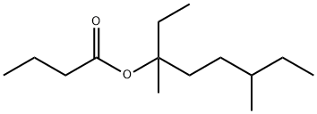 Butanoic acid 1-ethyl-1,4-dimethylhexyl ester Structure