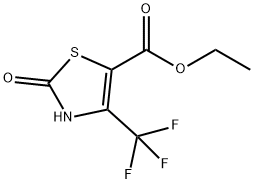 2-オキソ-4-(トリフルオロメチル)-2,3-ジヒドロ-1,3-チアゾール-5-カルボン酸エチル 化学構造式