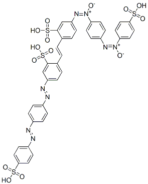 5-[[4-[(4-スルホフェニル)アゾ]フェニル]アゾ]-2-[2-[2-スルホ-4-[[4-[(4-スルホフェニル)-ONN-アゾキシ]フェニル]-ONN-アゾキシ]フェニル]エテニル]ベンゼンスルホン酸 化学構造式