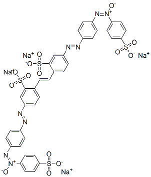 5-[[4-[(4-Sulfophenyl)-ONN-azoxy]phenyl]azo]-2-[2-[2-sulfo-4-[[4-[(4-sulfophenyl)-ONN-azoxy]phenyl]azo]phenyl]ethenyl]benzenesulfonic acid tetrasodium salt 结构式