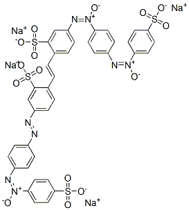 5-[[4-[(4-Sulfophenyl)-ONN-azoxy]phenyl]azo]-2-[2-[2-sulfo-4-[[4-[(4-sulfophenyl)-ONN-azoxy]phenyl]-ONN-azoxy]phenyl]ethenyl]benzenesulfonic acid tetrasodium salt 结构式