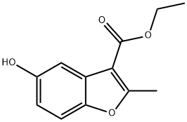 5-ヒドロキシ-2-メチル-3-ベンゾフランカルボン酸エチル 化学構造式