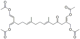 (6E,10E,15E)-1,16-Bis(acetyloxy)-2-[(acetyloxy)methyl]-14-[(E)-(acetyloxy)methylene]-6,10-dimethyl-1,6,10,15-hexadecatetren-4-one Struktur