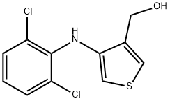 4-(2,6-ジクロロアニリノ)-3-チオフェンメタノール 化学構造式