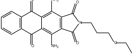 4,11-ジアミノ-2-(3-エトキシプロピル)-1H-ナフト[2,3-f]イソインドール-1,3,5,10(2H)-テトラオン 化学構造式