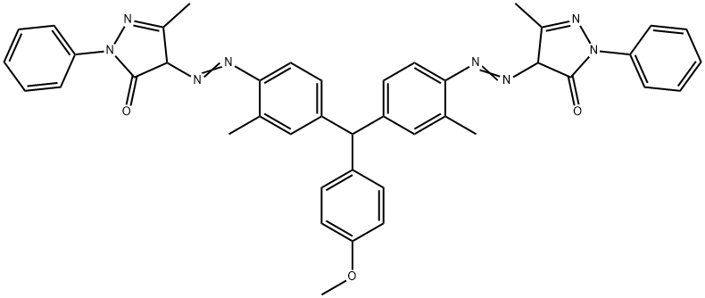 3h-pyrazol-3-one,4,4'-[[(4-methoxyphenyl)methylene]bis[(2-methyl-4,1-phenylene)azo]]bis Structure