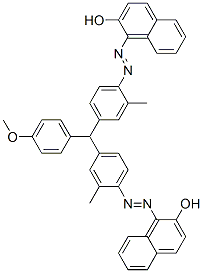 1,1'-[[(4-Methoxyphenyl)methylene]bis[(2-methyl-4,1-phenylene)azo]]bis(2-naphthalenol) Structure