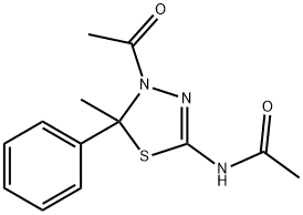 N-(4-Acetyl-4,5-dihydro-5-methyl-5-phenyl-1,3,4-thiadiazol-2-yl)acetamide Structure