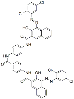 4-[(2,5-ジクロロフェニル)アゾ]-N-[4-[[4-[[[4-[(2,5-ジクロロフェニル)アゾ]-3-ヒドロキシ-2-ナフタレニル]カルボニル]アミノ]ベンゾイル]アミノ]フェニル]-3-ヒドロキシ-2-ナフタレンカルボアミド 化学構造式