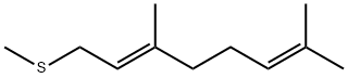 メチル[(E)-3,7-ジメチル-2,6-オクタジエニル]スルフィド 化学構造式