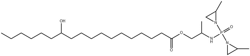 12-Hydroxyoctadecanoic acid 2-[[bis(2-methyl-1-aziridinyl)phosphinyl]amino]propyl ester 结构式