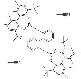 (S,S)-(+)-6,6'-[(1,1'-Biphenyl-2,2'-diyl)]bis[4,8-di-t-butyl-1,2,10,11-tetramethyl]dibenzo[d,f][1,3,2]dioxaphosphepinbisacetonitrileadduct,min.95%(S,S)-Kelliphite Struktur