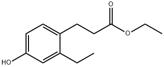 Benzenepropanoic acid, 2-ethyl-4-hydroxy-, ethyl ester (9CI) Struktur