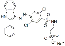 sodium 2-[[[2,5-dichloro-4-[(2-phenyl-1H-indol-3-yl)azo]phenyl]sulphonyl]amino]ethanesulphonate 结构式