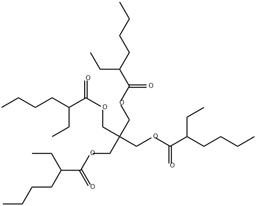 ビス(2-エチルヘキサン酸)2,2-ビス[[(2-エチル-1-オキソヘキシル)オキシ]メチル]-1,3-プロパンジイル 化学構造式