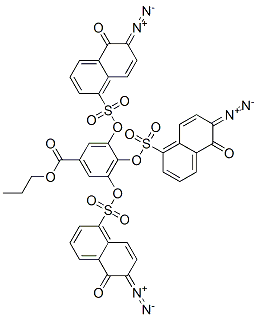 3,4,5-三[[(6-重氮基-5,6-二氢-5-氧代-1-萘基)磺酰基]氧基-苯甲酸丙基酯 结构式