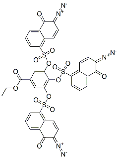 ethyl 3,4,5-tris[[(6-diazo-5,6-dihydro-5-oxo-1-naphthyl)sulphonyl]oxy]benzoate  Structure