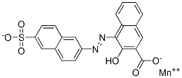 2-Naphthalenecarboxylic acid, 3-hydroxy-4-(6-sulfo-2-naphthalenyl)azo-, manganese(2+) salt (1:1) Struktur