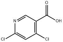 4,6-ジクロロニコチン酸 化学構造式