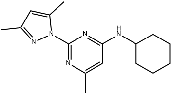 N-环己基-N-[2-(3,5-二甲基吡唑-1-基)-6-甲基嘧啶-4-基]胺, 73029-73-9, 结构式